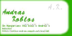 andras koblos business card