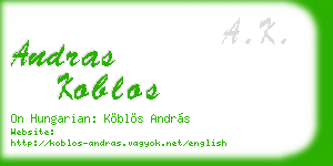 andras koblos business card